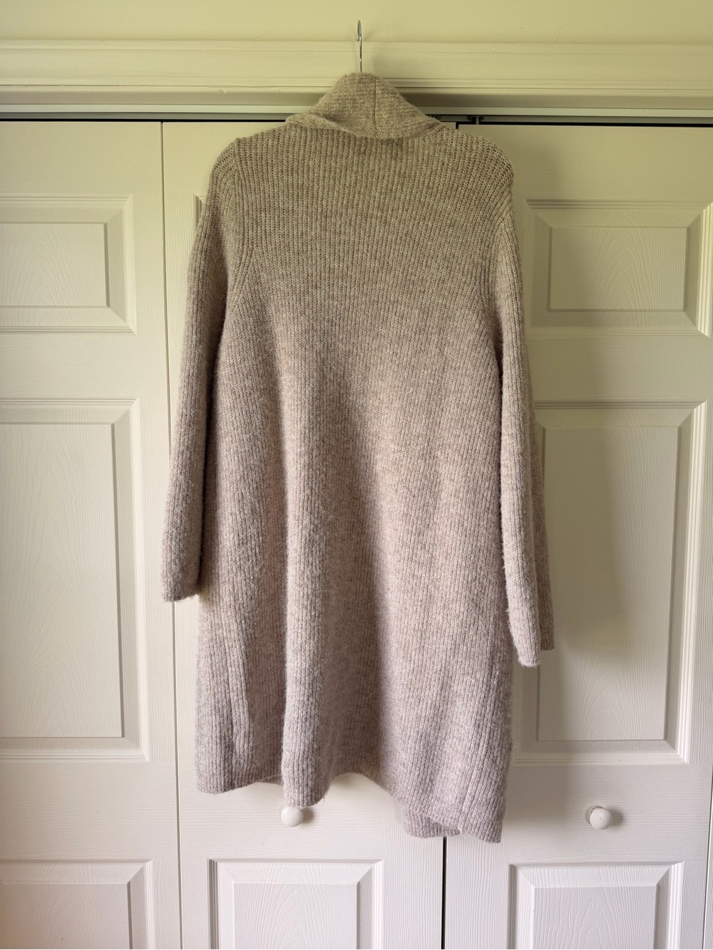 Ava & Viv Open-Front Long Cardigan in Light Taupe - Picture 3 of 3